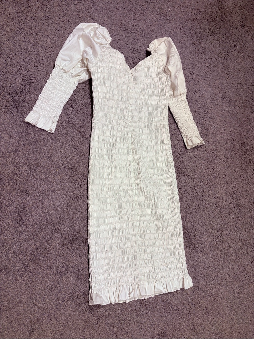 Alejandra Alonso Rojas New Long Sleeve Ruched Bodycon Cotton Dress Size 4 - Picture 15 of 16
